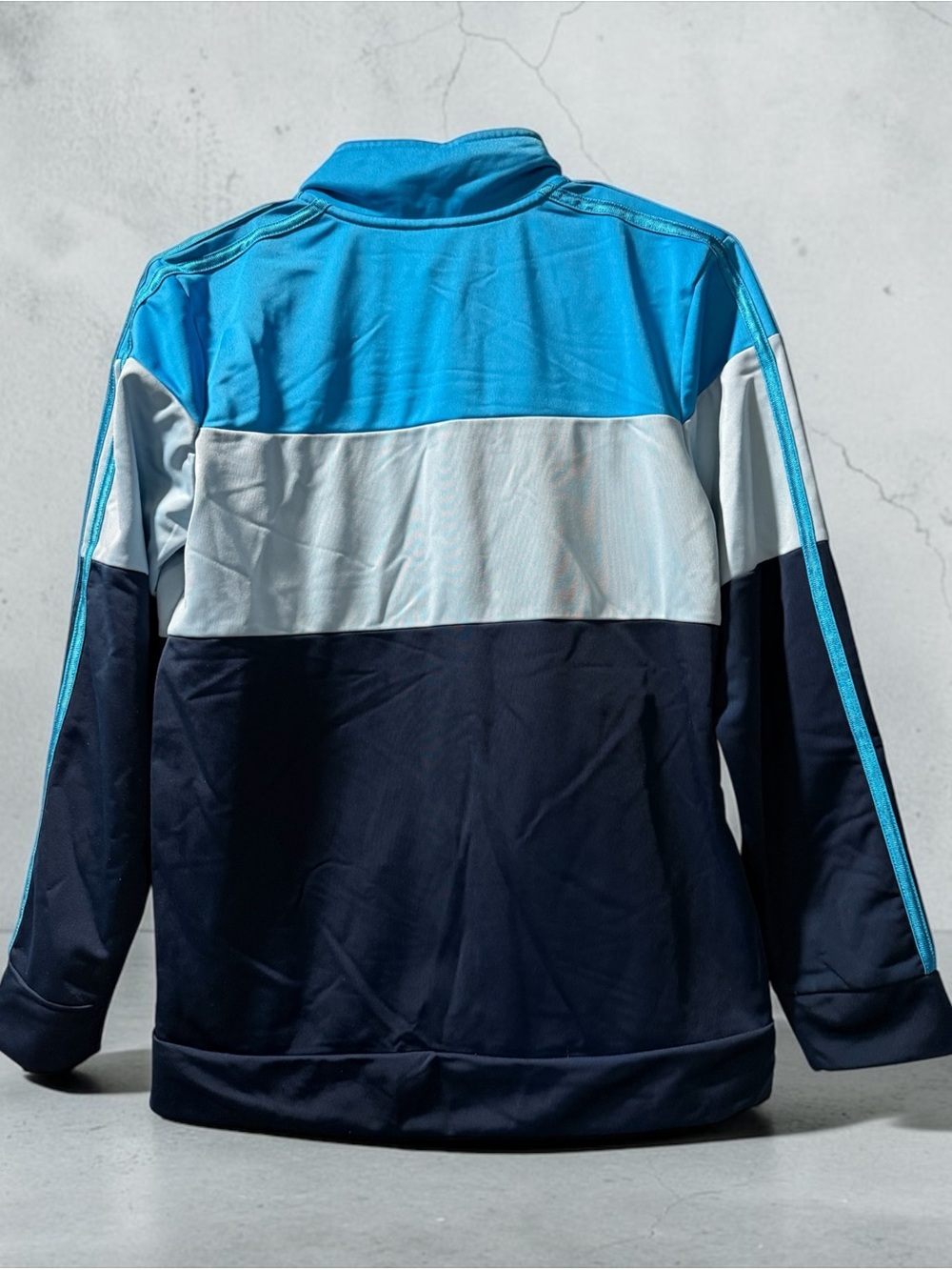 Adidas Boys Youth Blue Colorblock Track Jacket L 14-16 (0426) - Picture 2 of 4